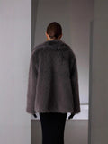 Autumn/Winter 2025 Solid-Color Artificial Fur Coat Female Coat Elegant Temperament HZ1208