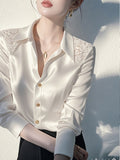 White Shirt This Year's Popular Explosion Of High-End Feeling Light Luxury To Reduce The Age Of The Temperament Under The Bottom Of The Top Of The Jacket 2025 Spring HZ1208