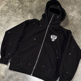 Station Autumn Winter Hooded Sports Wear Ninja Cap Print Pattern Wear Double Hat Design Y2K HZ1208