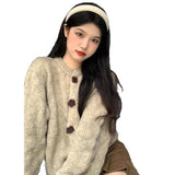 Vintage Lazy Wind Soft Glutinous Sweater Spring And Autumn Winter 2025 New High-End Blouse Knitted Thick Open-Shirt Coat Woman HZ1208