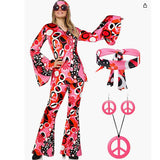 2025 Halloween Women's Print Tops T Hongha Horn Pants Set + Headscarf HZ1208