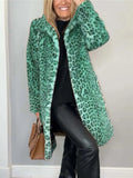 Autumn/Winter 2025 Fashion Leopard-Print Warm Plush Long Coat HZ1208