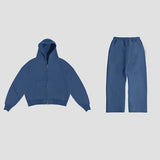 Casual Simple Couple Fashion Hoodie Sweatshirt Solid Color 2207 Coat 2207-1 Trousers HZ1208