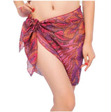 2025 Summer Women's Short Skirt Print Beach Chiffon Silk Scarf Hanging Half-Dress Skirt HZ1208