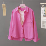 New Design Behind The Fashion Open Short Loose Long-Sleeved Shirt Shirt Casual 2025 Coat Spring Coat HZ1208