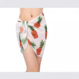 2025 Summer Women's Short Skirt Print Beach Chiffon Silk Scarf Hanging Half-Dress Skirt HZ1208