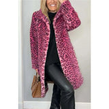 Autumn/Winter 2025 Fashion Leopard-Print Warm Plush Long Coat HZ1208