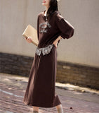 European Goods Heavy Industry Caramel Color Thick Line Sweater 2025 New Lazy Loose Knitting Small Fragrant Coat HZ1208