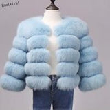 Fur Fever Imitation Fox Fur Coat Women's Short-Sleeved Fur Coat HZ1208