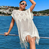 Ocean Beach Hoodie Hollow Knitted Loose Esui Seaside Resort Swimwear Shirt Woman HZ1208