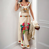 Women's Clothing 2025 Spring New Ins Print Lotus Leaf Side Dress Half Dress Fashion Set HZ1208