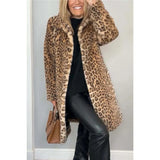 Autumn/Winter 2025 Fashion Leopard-Print Warm Plush Long Coat HZ1208