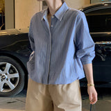 High Sense Gentle Windy Yellow Beautiful Shirt Simple Commute Small Fashion Age-Dense Stated Set-Tite Shirt Woman HZ1208