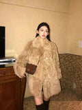 2025 Urchin Toka Fur Coat Teddy Curly Wool Coat Warm Royal Sister Wind HZ1208