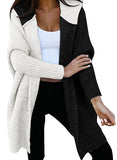 Colored Hooded Knitted Cardigan Women's Long Sweater Women's Coat In The Autumn And Winter Of 2025 HZ1208