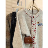 2025 Soft Glutinous Thicken Round Collar Sweater Coat Women Autumn New Design Outside Wearing Lazy Knitted Shirt Top HZ1208