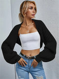 Autumn And Winter New Loose Knitted Cardigan Short Sweater Shawl Coat HZ1208