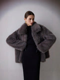 Autumn/Winter 2025 Solid-Color Artificial Fur Coat Female Coat Elegant Temperament HZ1208