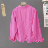New Design Behind The Fashion Open Short Loose Long-Sleeved Shirt Shirt Casual 2025 Coat Spring Coat HZ1208