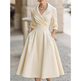 Women's Spring And Autumn Temperament Collar Waist Dress Thin Elegant Ladies Dress HZ1208