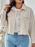 New Large Women's Corduroy Short Casual Coat HZ1208