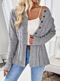 Women's Single-D Row Leisure Long-Sleeved Knitted Jersey Autumn And Winter Collar Warm Coat Sweater HZ1208