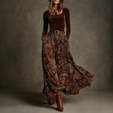 Women's Autumn And Winter Gold Velvet High Collar Bubble Sleeves To Close The Waist Big Dress Elegant Long Dress HZ1208