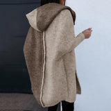 Colored Hooded Knitted Cardigan Women's Long Sweater Women's Coat In The Autumn And Winter Of 2025 HZ1208