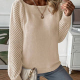 Sweater Women's Autumn/Winter New Solid Color Sleeve Long Sleeves Shoulder Jacket T-Shirt HZ1208