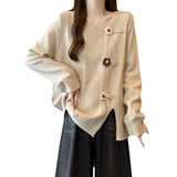 Women's Sweater 2025 Autumn And Winter New Gentle Milk Jacket Sweet Round Collar Flowers Three-Dimensional Decorative Knitwear HZ1208