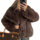New Imitation Fur Jacket Lady Loose Long-Sleeved Coat Toka Fox Hair In Autumn/Winter 2025 HZ1208