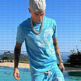 Trendy Letter Print Loose Short-Sleeved Top Street Hip-Hop Men And Women T-Shirt Shorts 2025 HZ1208