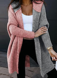 Colored Hooded Knitted Cardigan Women's Long Sweater Women's Coat In The Autumn And Winter Of 2025 HZ1208