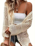 New Beach Knitted Jersey In Summer 2025 Sexy Solid Color Knitted Beach Swimwear Shirt Sunscreen Cardigan HZ1208