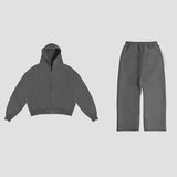 Casual Simple Couple Fashion Hoodie Sweatshirt Solid Color 2207 Coat 2207-1 Trousers HZ1208