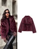 New Imitation Fur Jacket Lady Loose Long-Sleeved Coat Toka Fox Hair In Autumn/Winter 2025 HZ1208