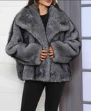 Fur Big Collar Faux Fur Coat Short Fashion Fox Fur Coat Fluffy Plush Women's Clothing HZ1208