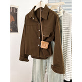 French Retro Red Thin Shirt Coat Women's Spring And Autumn Design Small Shirt Casual Loose Long-Sleeved Top HZ1208