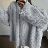 New Cloud Stone Fox Thick Warm Bat Sleeve Fur One-Piece Shawl Woman Lazy Smooth And Environmentally Friendly Coat HZ1208