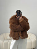 New Imitation Fur Jacket Lady Loose Long-Sleeved Coat Toka Fox Hair In Autumn/Winter 2025 HZ1208