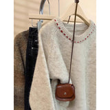 Sweet Soft-Clip Round-Neck Knitted Cardigan Women In Spring 2025 New Design Wearing Lazy Single-Dover Sweater HZ1208