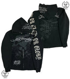 Skull-Skull Butterfly Street Hickolote Harajuku Y2k Black Zipper Double Jacket Woman HZ1208