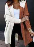 Colored Hooded Knitted Cardigan Women's Long Sweater Women's Coat In The Autumn And Winter Of 2025 HZ1208
