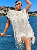 Ocean Beach Hoodie Hollow Knitted Loose Esui Seaside Resort Swimwear Shirt Woman HZ1208