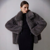 Autumn/Winter 2025 Solid-Color Artificial Fur Coat Female Coat Elegant Temperament HZ1208