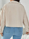 New Large Women's Corduroy Short Casual Coat HZ1208