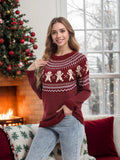 Autumn And Winter New Christmas Sweater Women Loose Knitting Wave Point Snowflake Cartoon Coat HZ1208