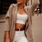 Autumn/Winter 2025 Long Cardigan Hoodie Knitted Sweater Jacket Long Sleeve HZ1208