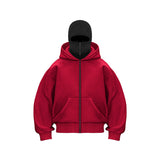 Autumn And Winter Personality Double Hat Design Hoodie Zipper Open Shirt Casual Coat Y2K HZ1208