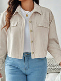 New Large Women's Corduroy Short Casual Coat HZ1208